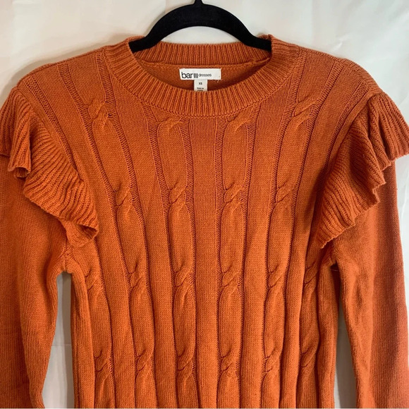 NWoT Bar III Cable Knit Ruffle Sweater Dress, size XS - Picture 4 of 11